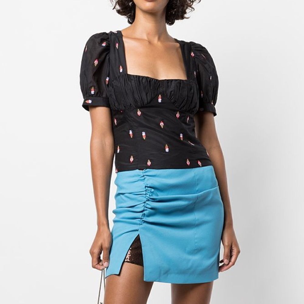 Fleur Du Mal Ice Cream Embroidery Top